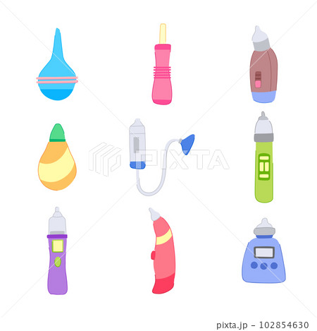 nasal aspirator set cartoon vector illustration 102854630