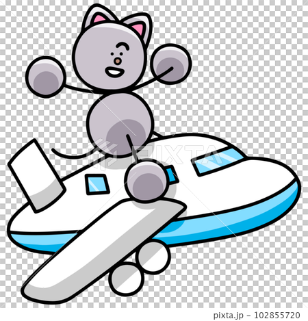 乘飛機旅行的Nyanmaru圖解（橫反版）貓 102855720