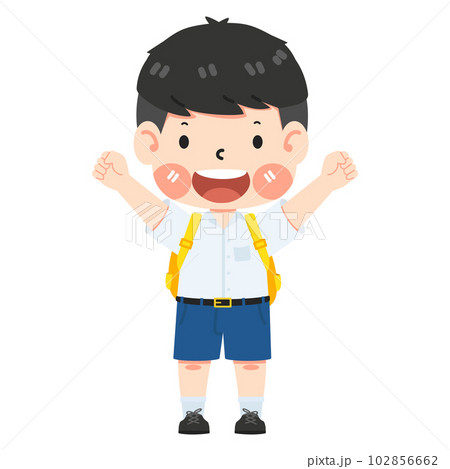 Cute boy student with school bag 102856662