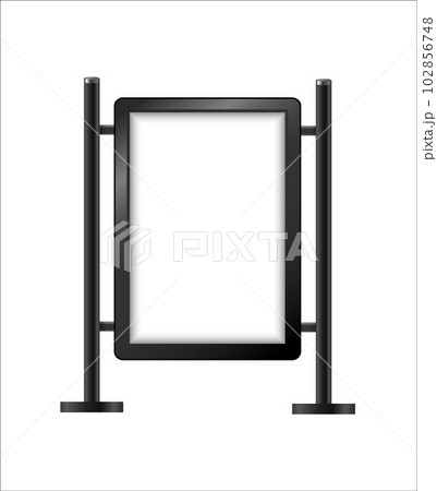 Street sign hanging mounted illuminated lightbox isolated on transparent background. realistic empty blank mockup template. Vector 102856748