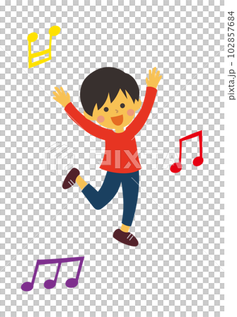 音符和兒童（男孩） 102857684