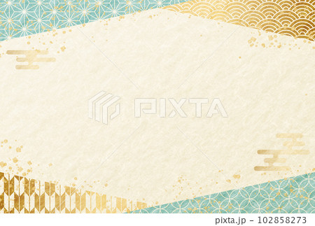 夏 水色 和柄 和紙 背景 フレーム お中元 父の日 102858273