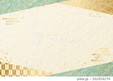 夏 水色 和柄 和紙 背景 フレーム お中元 父の日 102858274