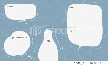 おしゃれでポップな自己紹介カード ねこ ver. 102858499