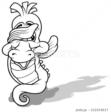 Drawing of a Sea Horse Drawing of a Sea Horse 102858637