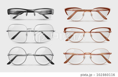 Realistic Glasses Set 102860116