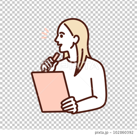 発見!アイデアが閃いた女性のベクターイラスト素材。 発見!アイデアが閃いた女性のベクターイラスト素材。 102860392