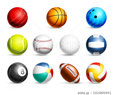Realistic Sport Ball Icon Set 102860441