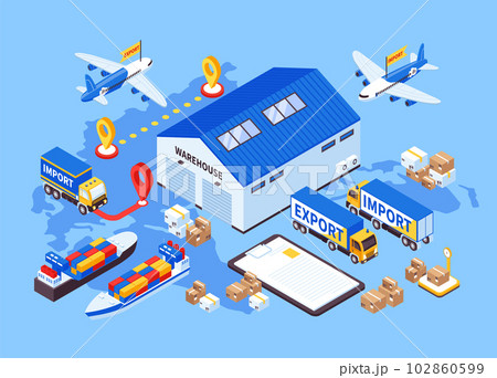 Export Import Warehouse Composition 102860599