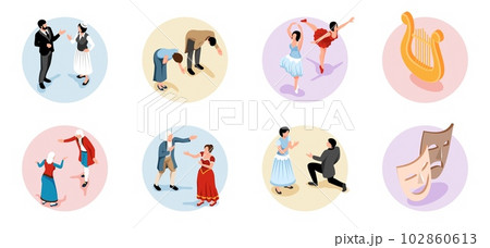 Theater Isometric Round Compositions 102860613
