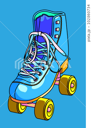 青ローラースケート（Blue roller skates） 102860734