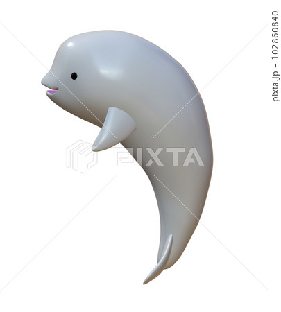 3D立体シロイルカキャラクター 102860840