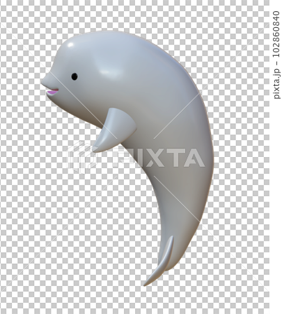 3D立体シロイルカキャラクター 102860840
