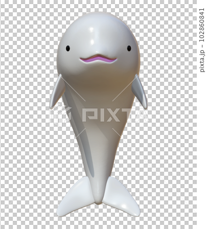 3D stereoscopic beluga character 102860841