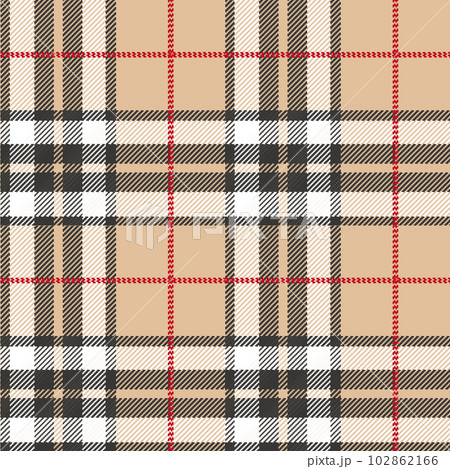 ベージュと白色と黒色と赤色の組み合わせのチェック柄素材 ベージュと白色と黒色と赤色の組み合わせのチェック柄素材 102862166