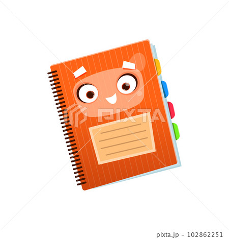 Cartoon notebook, school character or education...のイラスト素材 [102862251 ...