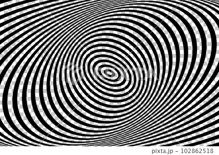 Twisting Whirl Motion and 3D Illusion in Abstract Op Art Striped Lines Pattern. Vector Illustration. Twisting Whirl Motion and 3D Illusion in Abstract Op Art Striped Lines Pattern. Vector Illustration. 102862518