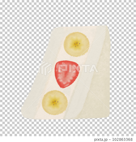 strawberry banana fruit sandwich, hand drawn illustration strawberry banana fruit sandwich, hand drawn illustration 102863368
