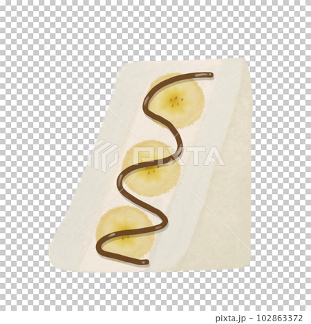 banana choco fruit sandwich, hand drawn illustration banana choco fruit sandwich, hand drawn illustration 102863372