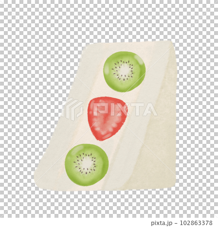 Strawberry kiwi fruit sandwich, hand drawn illustration Strawberry kiwi fruit sandwich, hand drawn illustration 102863378