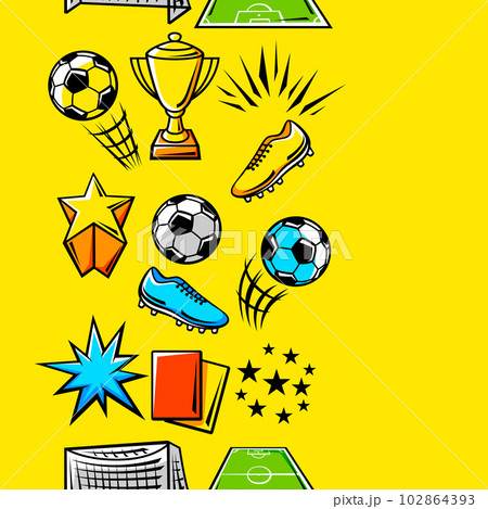 Pattern with soccer symbols. Football club illustration. Pattern with soccer symbols. Football club illustration. 102864393