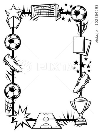 Background with soccer symbols. Football club illustration. 102864395