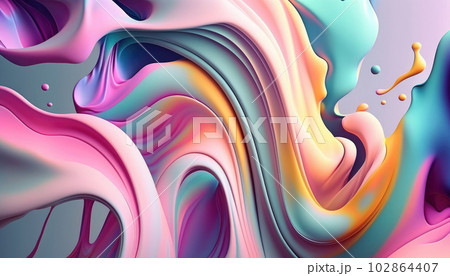 Bright colors swirls morphing abstract fluid art 102864407