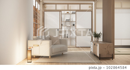 Minimal cabinet for tv interior wall mockup. Minimal cabinet for tv interior wall mockup. 102864584