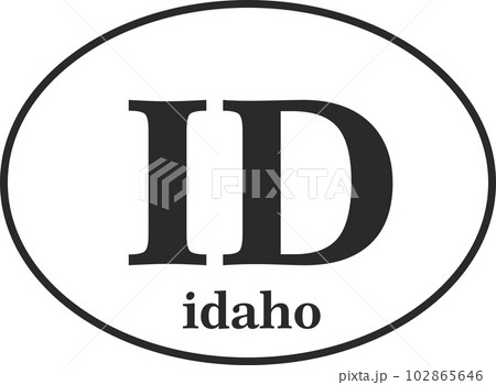 Sign of state of Idaho for sticking on glass of car. Sign of Idaho. vehicle badge Sign of state of Idaho for sticking on glass of car. Sign of Idaho. vehicle badge 102865646