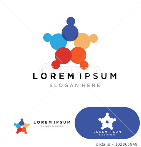 world comunity logo with people and globe illustration design vector. 102865949