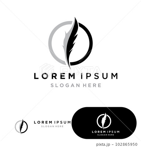feather pen write sign logo template app icons feather pen write sign logo template app icons 102865950