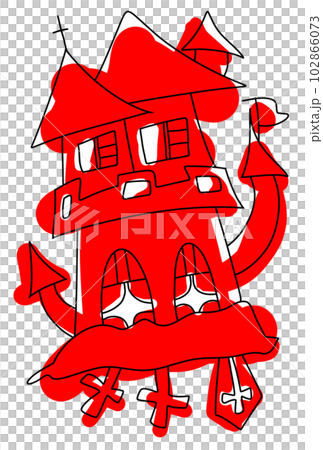 萬聖節古堡閃著紅光 萬聖節古堡閃著紅光 102866073