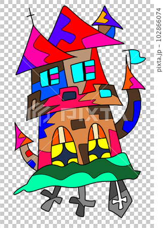 色彩繽紛的萬聖節城堡 色彩繽紛的萬聖節城堡 102866074