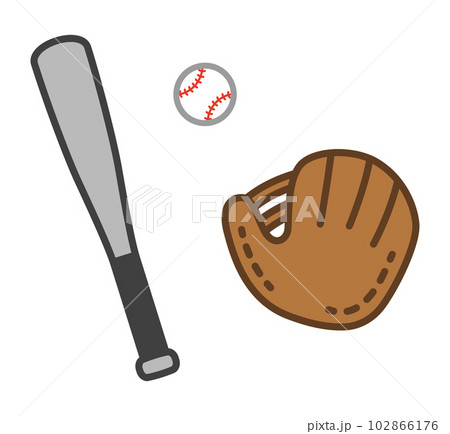 野球バット、野球ボール、野球グローブ 野球バット、野球ボール、野球グローブ 102866176