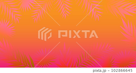 Colorful Summer background layout banners design with palm leaves. Pink and orange colors. Colorful Summer background layout banners design with palm leaves. Pink and orange colors. 102866645