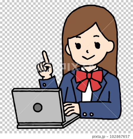 學電腦的女高中生要點 102867657