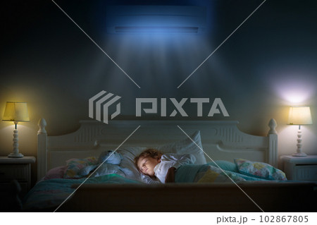 Air conditioner in bedroom. Kids room climate Air conditioner in bedroom. Kids room climate 102867805