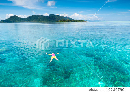 Kids snorkel. Children snorkeling in tropical sea. Kids snorkel. Children snorkeling in tropical sea. 102867904