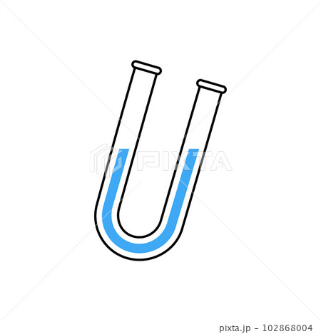 Glass U Tube icon. Laboratory glass equipment silhouette. Vector illustration. Glass U Tube icon. Laboratory glass equipment silhouette. Vector illustration. 102868004