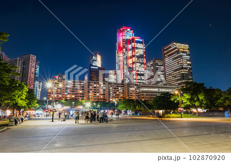 ソウル　夜の汝矣島漢江公園 102870920