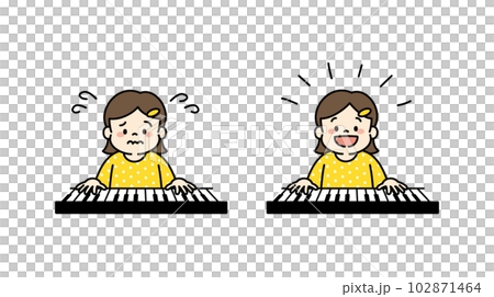 鋼琴彈得很好的女孩插畫 102871464