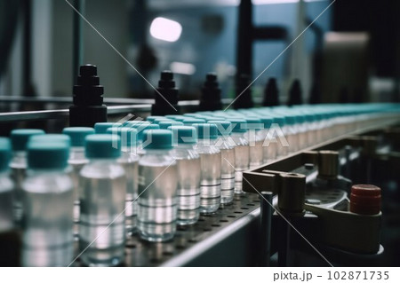 Close-up of the production line of a medical or cosmetic factory. 102871735