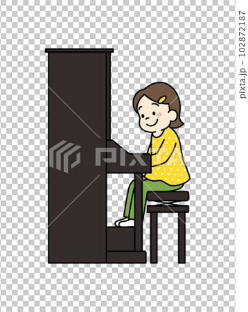 ピアノを弾く女の子のイラスト 全身 ピアノを弾く女の子のイラスト 全身 102872187