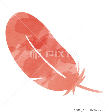 赤い羽根の水彩イラスト 102872700