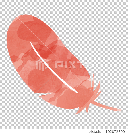 赤い羽根の水彩イラスト 102872700