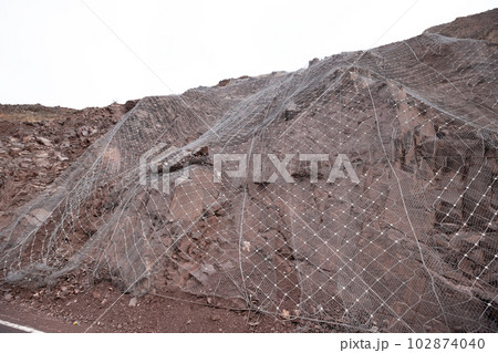 landslip road in tibet,china landslip road in tibet,china 102874040