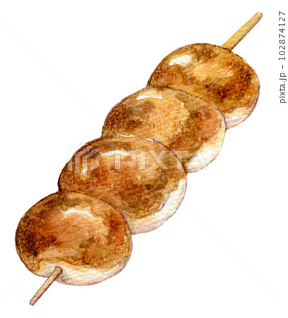水彩画 手描きイラスト 水彩イラスト 焼きまんじゅう 水彩画 手描きイラスト 水彩イラスト 焼きまんじゅう 102874127