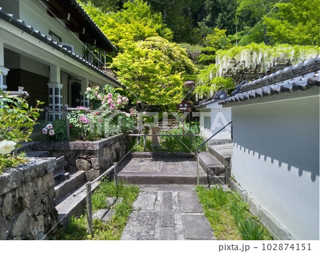 木曽福島の名勝 初夏の興禅寺 日本一広い石庭 木曽福島の名勝 初夏の興禅寺 日本一広い石庭 102874151