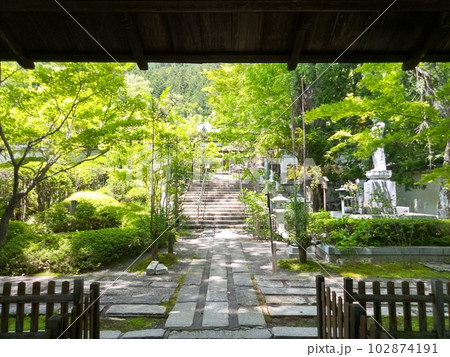 木曽福島の名勝 初夏の興禅寺 日本一広い石庭 木曽福島の名勝 初夏の興禅寺 日本一広い石庭 102874191