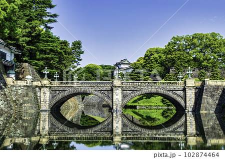 皇居　二重橋　（正門石橋） 102874464